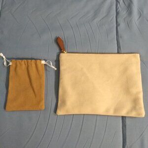 Henny + Lev - Canvas Makeup Pouch - with Bonus Jewelry Pouch - NWOT